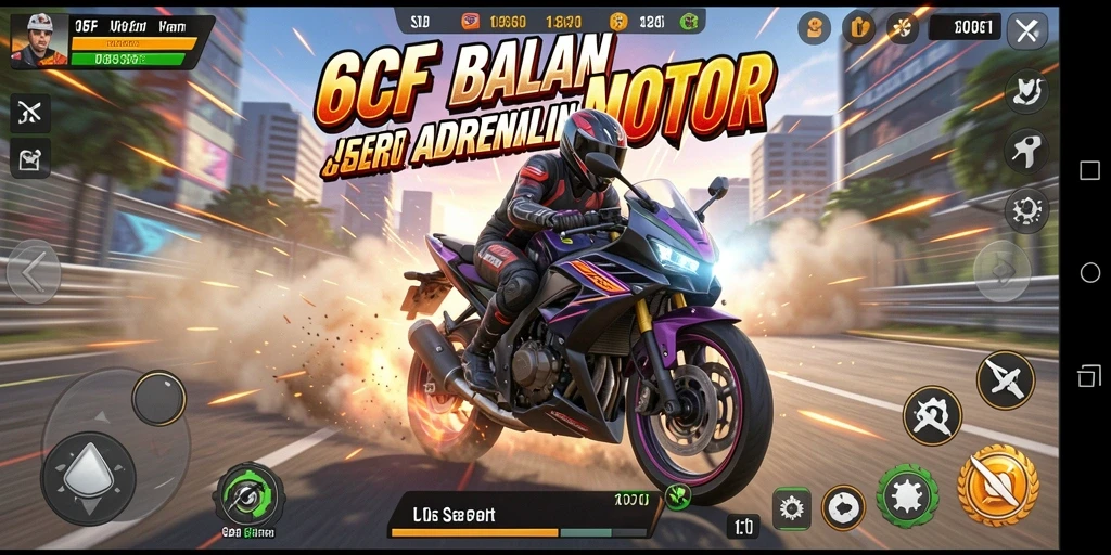 Gameplay balapan Motor yang intens dan seru di 6CF.