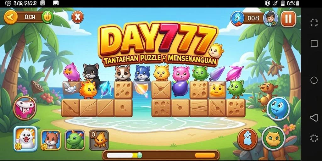 Screenshot gameplay <strong>DAY777</strong> menunjukkan tantangan Puzzle yang menantang dan menarik.