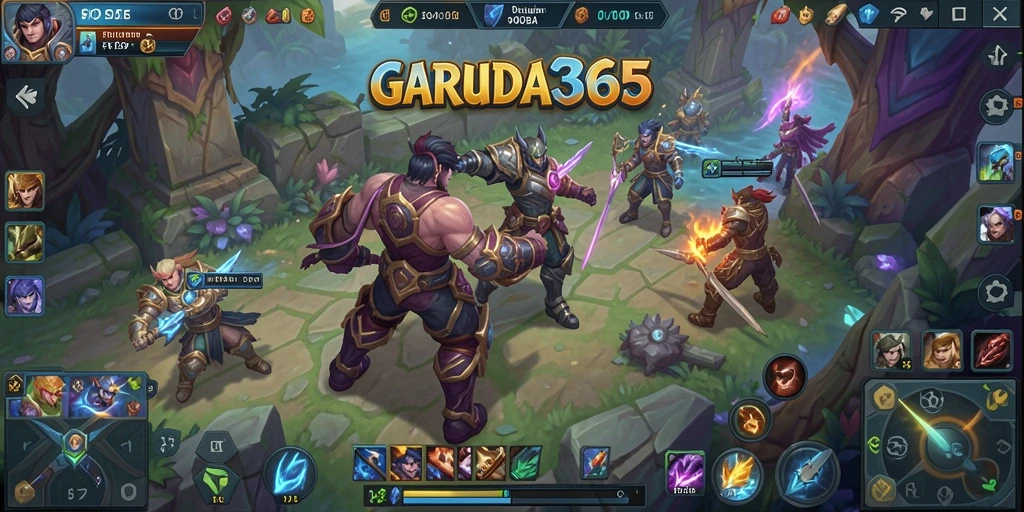 Screenshot menunjukkan aksi tempur seru di GARUDA365.