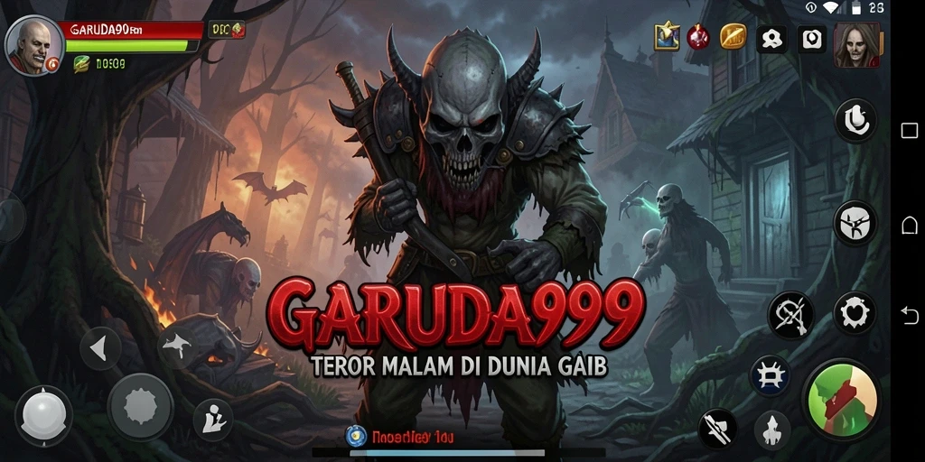 Screenshot menampilkan momen menegangkan dalam permainan Horror GARUDA999.