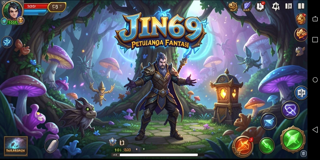 Tampilan gameplay epik dalam petualangan RPG JIN69.