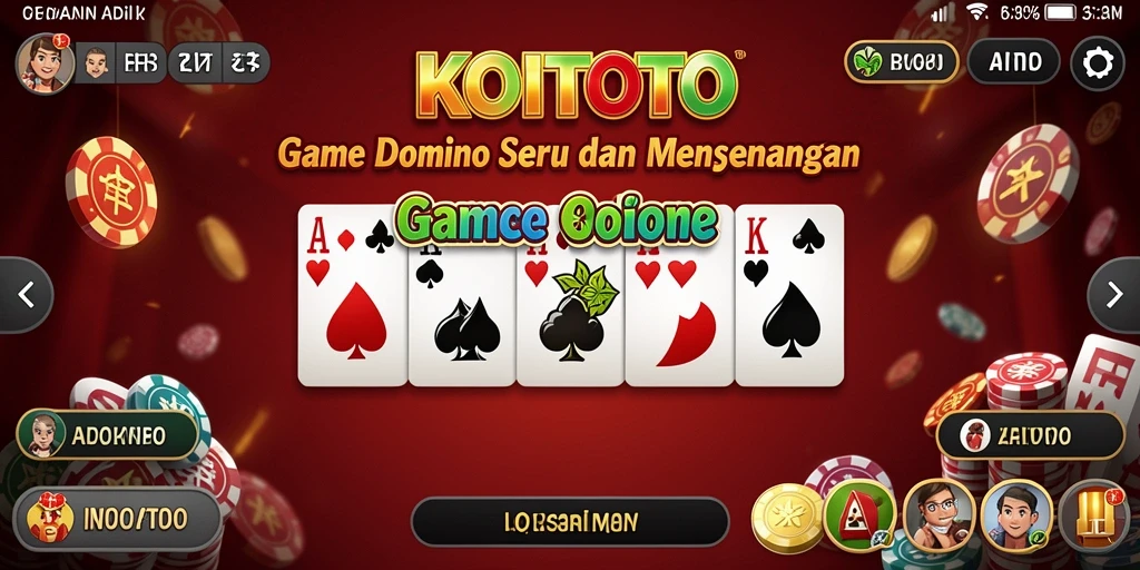 Screenshot gameplay KOITOTO yang menampilkan momen seru permainan domino.