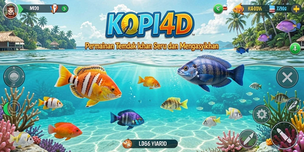 Tampilan gameplay KOPI4D dengan aksi tembak ikan yang seru.