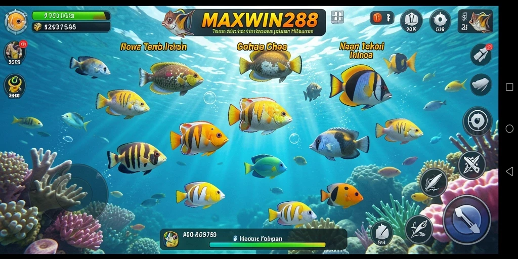 Tampilan gameplay seru dari MAXWIN288 saat menembak ikan.