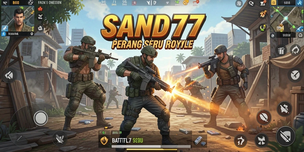 Tangkapan layar dari gameplay seru di SAND77 Battle Royale.