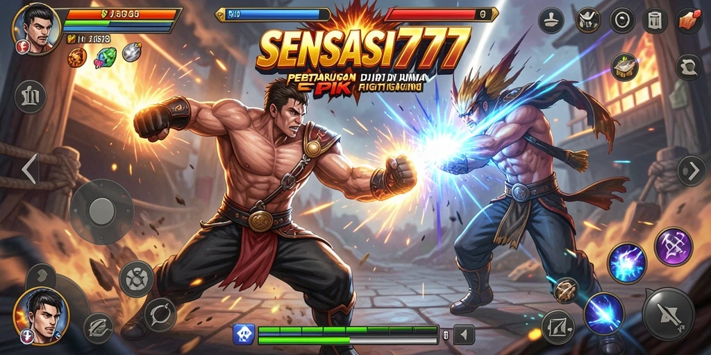 Tangkapan layar menunjukkan pertarungan mendebarkan dalam SENSASI777.