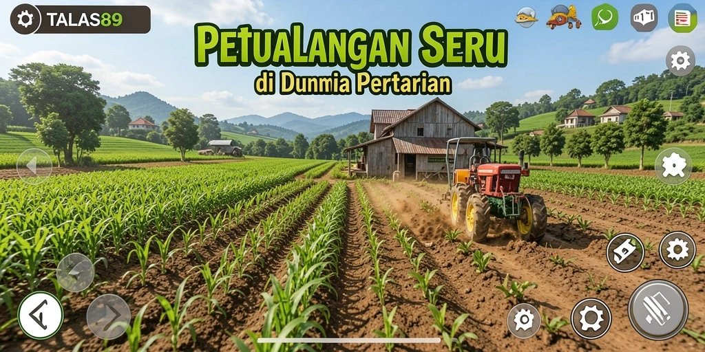 Tampilan menarik dari gameplay TALAS89 saat mengelola pertanian.