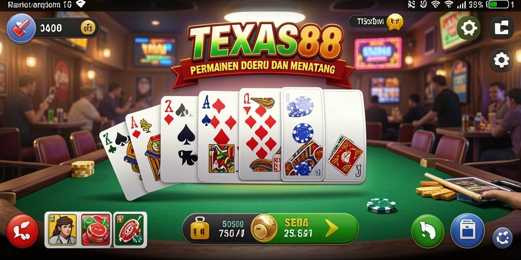 Tampilan menarik dari permainan Domino TEXAS88 dengan antarmuka yang intuitif.