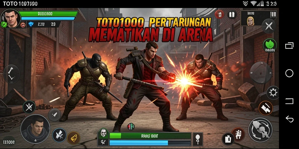 Tampilan permainan TOTO1000 dengan karakter Fighting yang menonjol.
