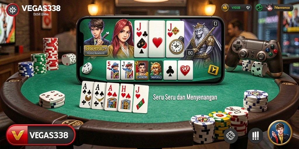 Tampilan menarik gameplay Domino di VEGAS338.