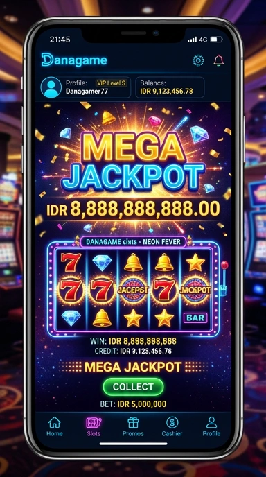 Tampilan utama aplikasi danagame yang menarik.